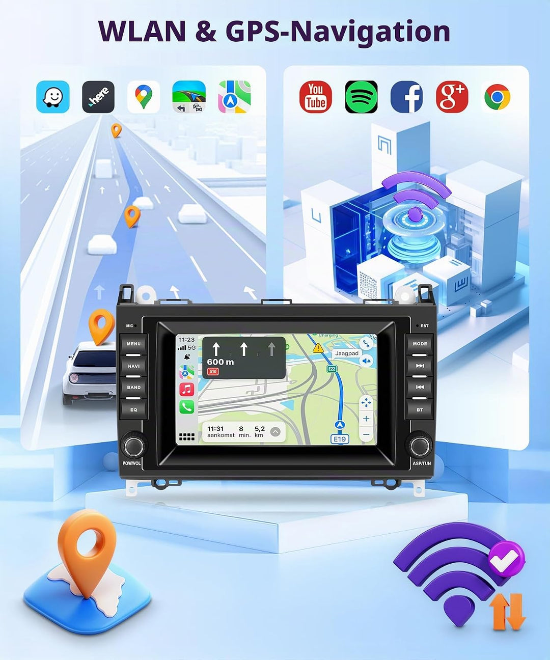 2+64G 7" Android Autoradio für Mercedes-Benz A-Klasse W169/B-Klasse W245/Viano/Vito W639/Sprinter W9