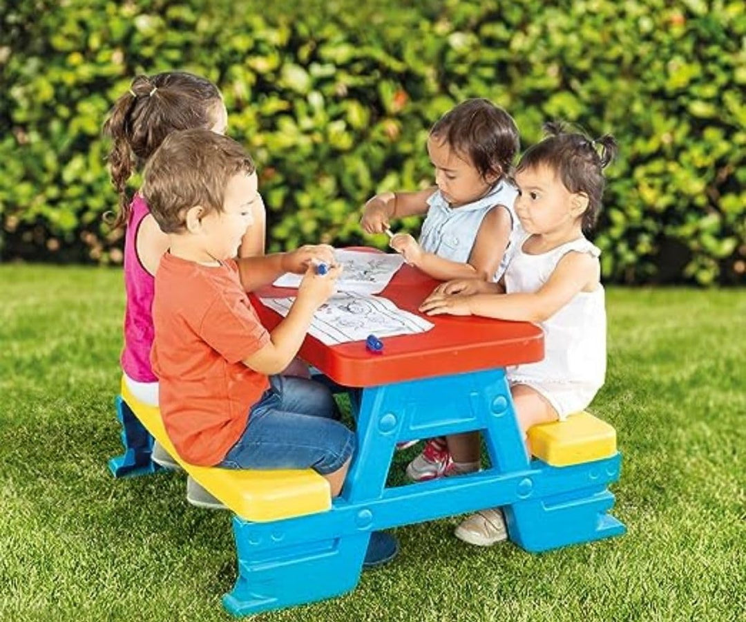 Dolu 8690089030085 3008 Picknicktisch für 4 Personen 1, Small Rot , Gelb , Blau, Rot , Gelb , Blau