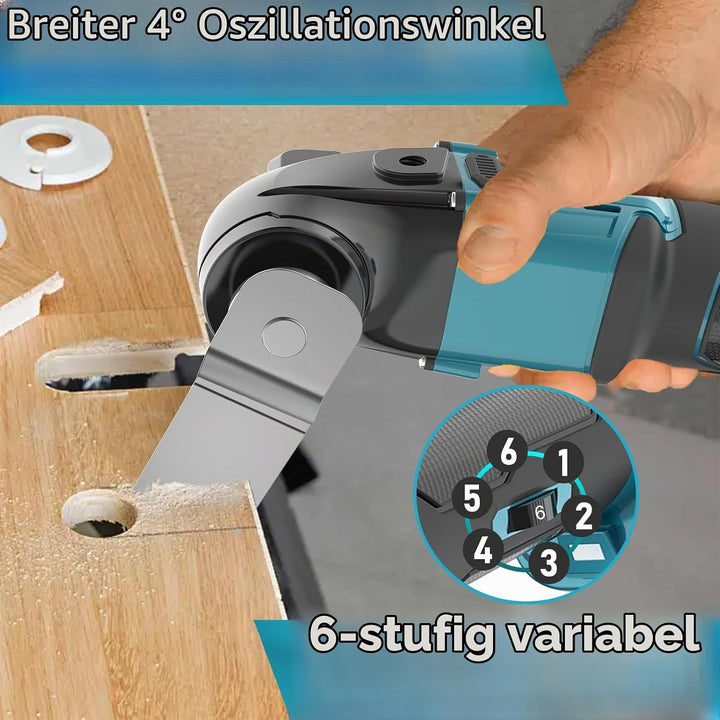 Akku Multifunktionswerkzeug Ersatz für Makita Multifunktionswerkzeug 18v, 4°Oszillationswinkel &amp; 6-G