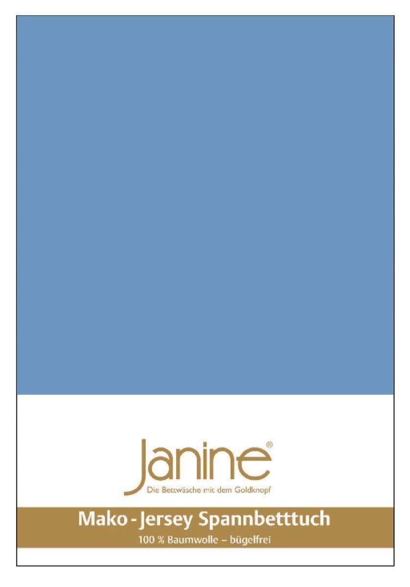 Janine Spannbetttuch 5007 Mako Jersey 140/200 bis 160/200 cm blau Fb. 42 140/200 cm - 160/200 cm Bla