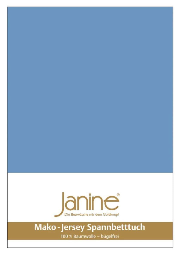 Janine Spannbetttuch 5007 Mako Jersey 140/200 bis 160/200 cm blau Fb. 42 140/200 cm - 160/200 cm Bla
