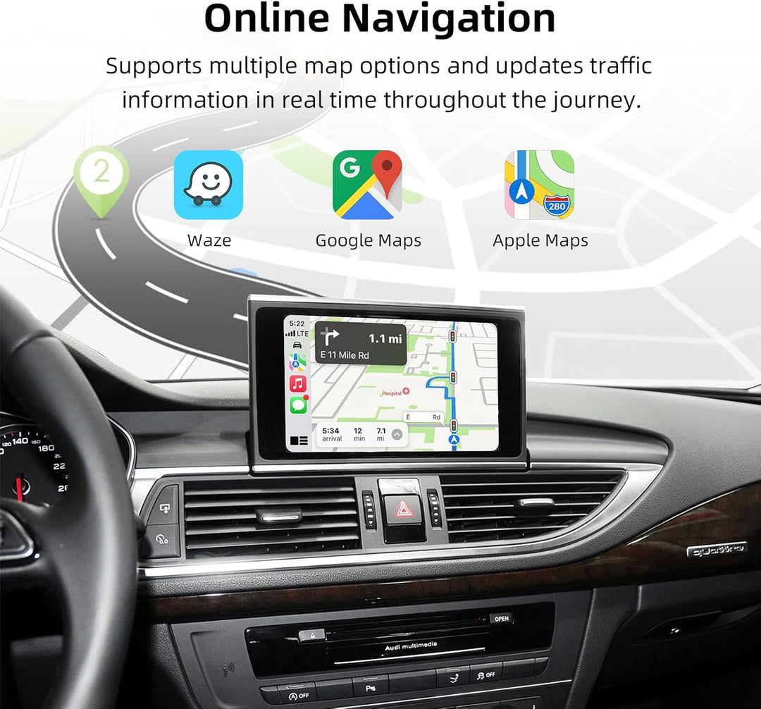 EZoneTronics Wireless CarPlay & Android Auto Retrofit Kit Decoder für Audi A6/A7 2010-2015 mit MMI 3
