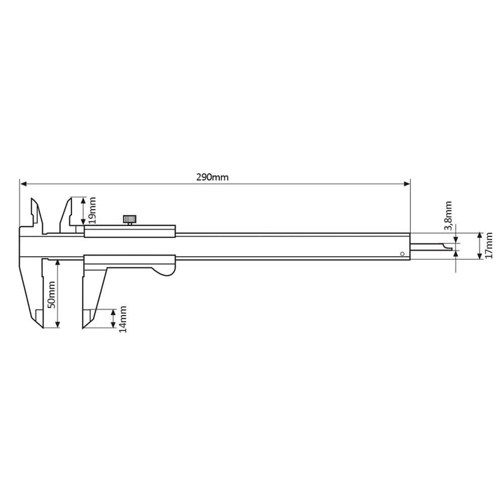 Mahr 4100401 Messschieber MarCal 16 FN mit Analoganzeige, 0-200 mm Messbereich, 290 mm Länge