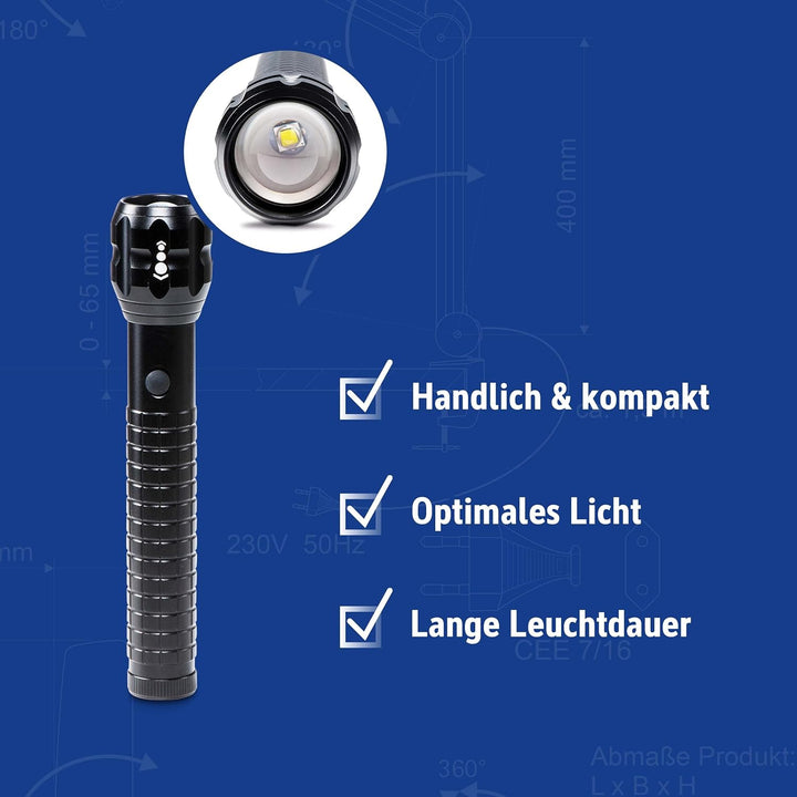 MAUL LED-Taschenlampe MAULkronos M – outdoor-taugliche mittelgrosse LED Taschenlampe für die profess