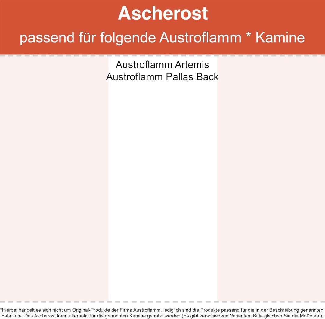 Kaminrost/Ascherost Eckig 235 x 138 x 10 mm passend für Austroflamm ** Kaminöfen inkl. Modellübersic