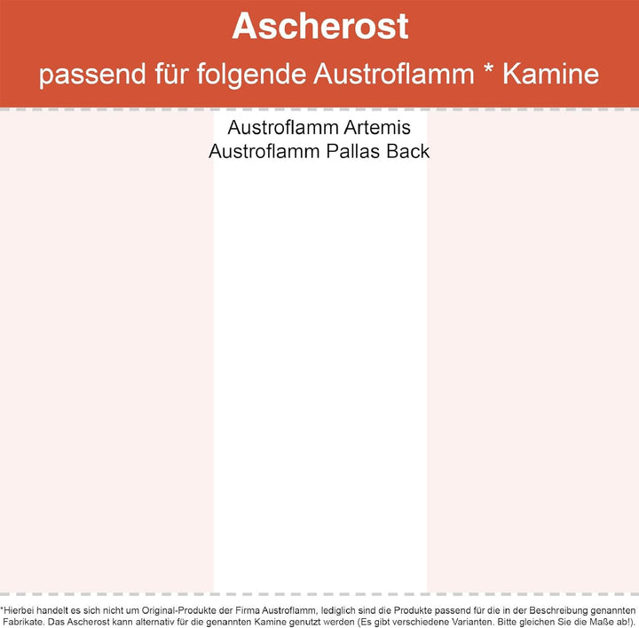 Kaminrost/Ascherost Eckig 235 x 138 x 10 mm passend für Austroflamm ** Kaminöfen inkl. Modellübersic