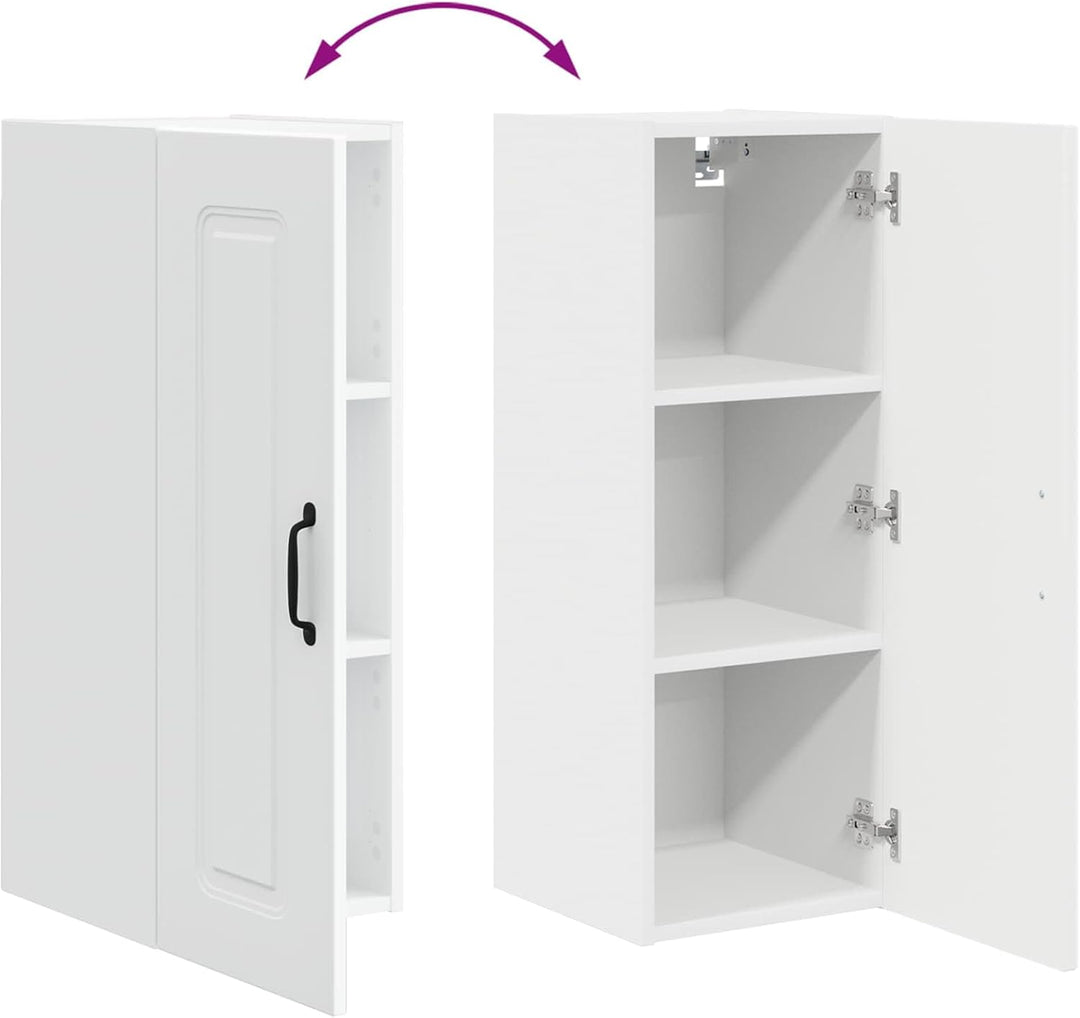 vidaXL Geschirrspülerfront Kalmar 2 pcs Weiss 30 x 31 x 80 cm, Eleganter moderner Küchenregal, gross