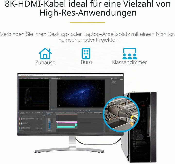 StarTech.com 3m HDMI 2.1 Kabel 8K - Zertifiziertes Ultra High Speed HDMI Kabel 48Gbit/s - 8K 60Hz/4K