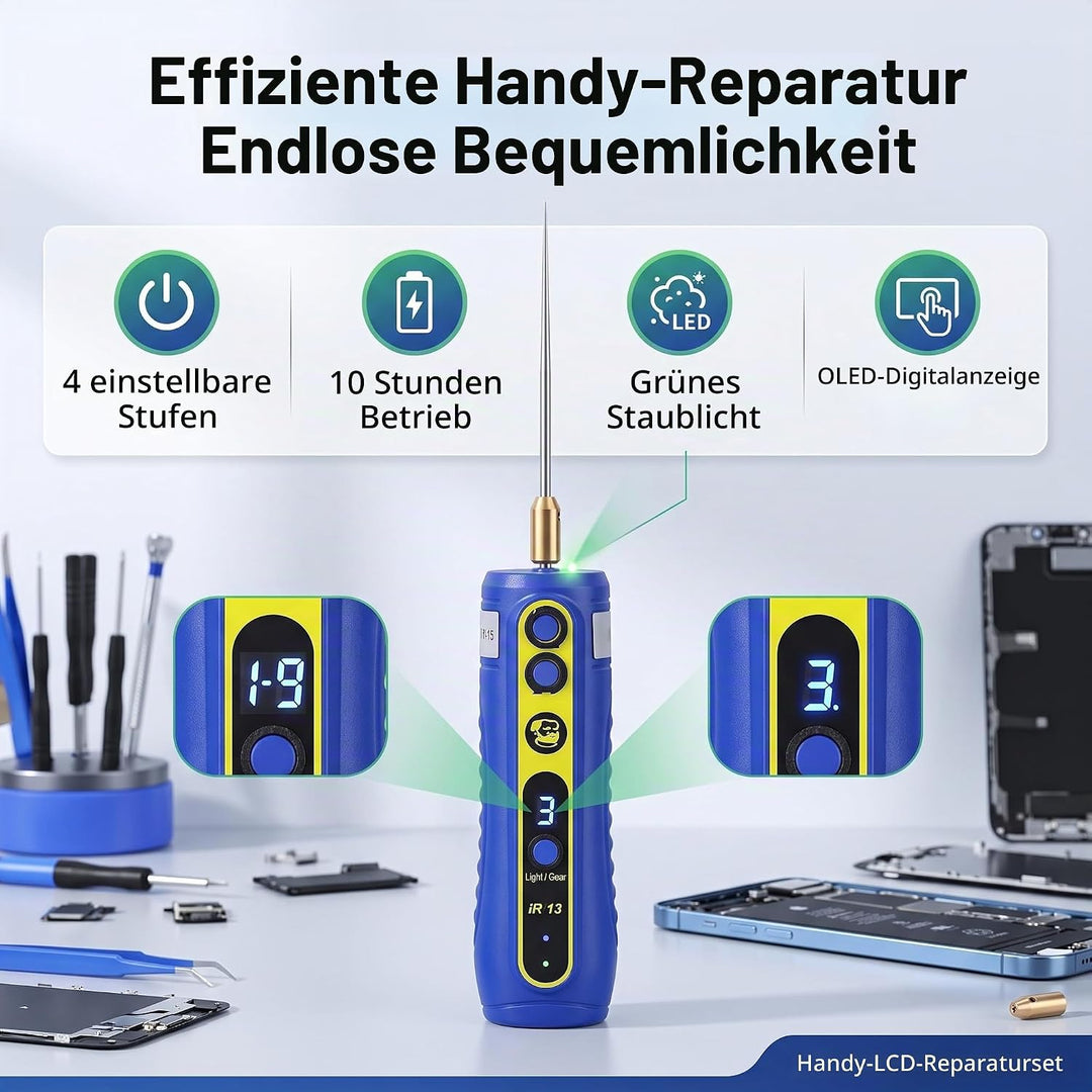 Fafeicy Elektrisches Leimentfernungswerkzeug, IR13-Handybildschirm-Hartkleberentferner Trockenleimsc