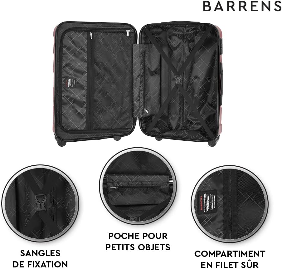 BARRENS Grosser Koffer | Aufgabegepäck | 77x52x29 cm | 90 L | 4x360 Grad Rollen | Flexibler Griff |