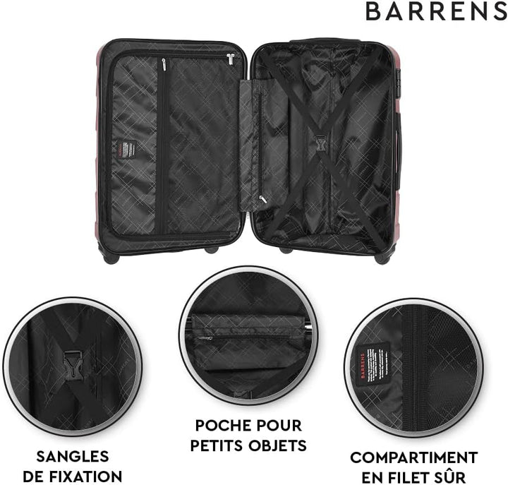 BARRENS Grosser Koffer | Aufgabegepäck | 77x52x29 cm | 90 L | 4x360 Grad Rollen | Flexibler Griff |