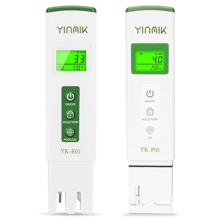 YINMIK Digitales pH Messgerät und TDS Tester Set, TDS EC mit Einem Horizontalen Bildschirm, ppm Mess