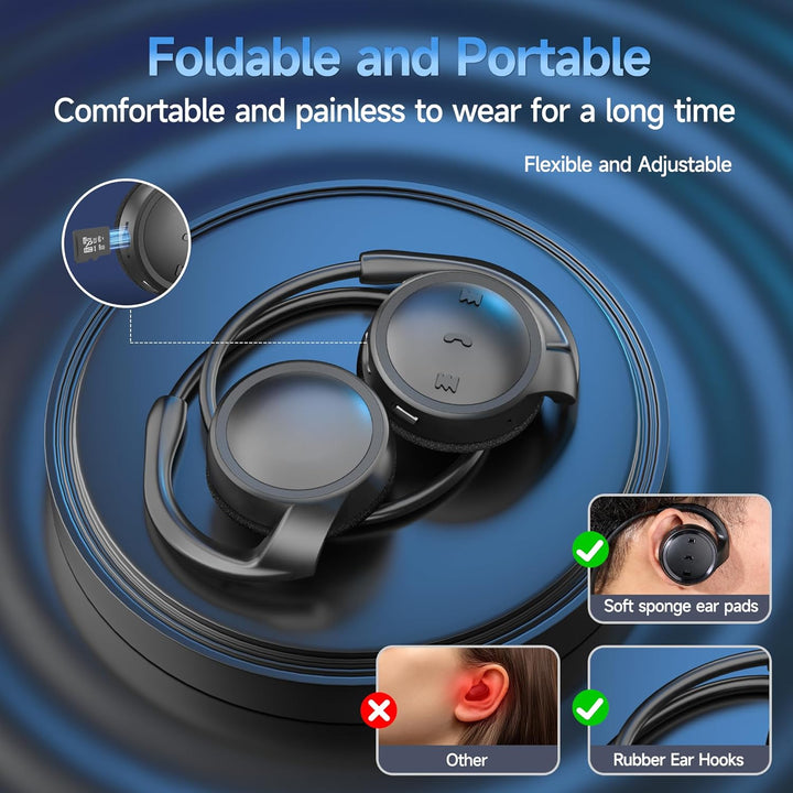 Bluetooth Kopfhörer On Ear Kabellose Kopfhörer Sport mit Sprachanruf/HiFi Stereo Mikrofon,Headset Bl