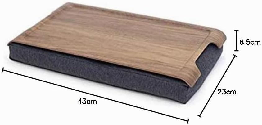 Bosign Kissentablett - Mini Laptray Antislip. Holz. Walnuss. Salz &amp; Pfeffer Grau - 43x23x6,5