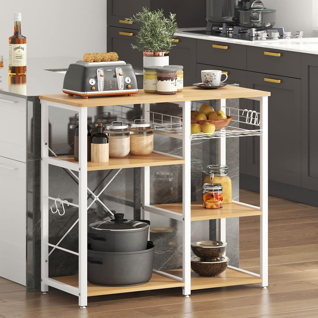 sogesfurniture Küchenregal Standregal Mikrowellenhalter Bäcker Regal, Stabil Metallregal Haushaltsre