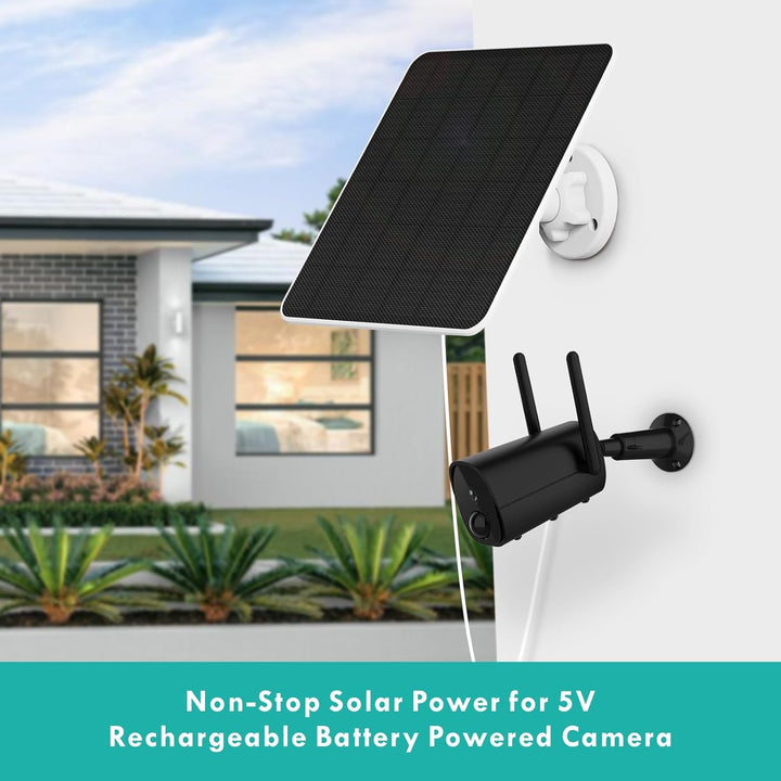 6W Solarpanel für Akku Überwachungskamera Aussen, 5V Solarpanel-Ladegerät für Wiederaufladbare Kamer