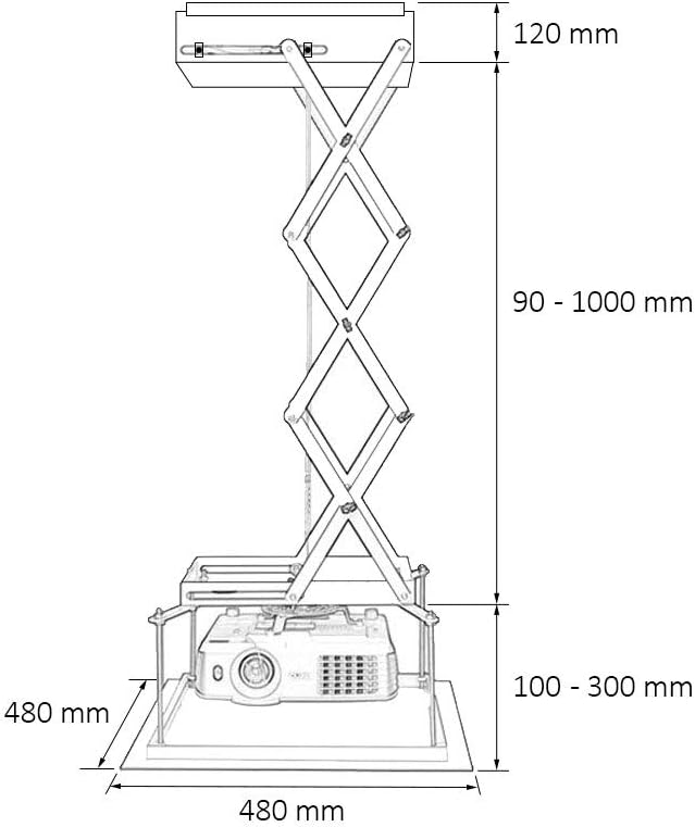 ESMART Germany Projektor-Lift EXL-100 Projektorhalterung und Deckenhalterung mit motorisierter elekt