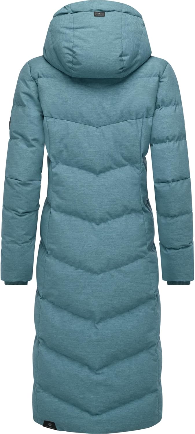 Ragwear Damen atmungsaktiver Wintermantel Warmer wasserdichter Steppmantel lang mit Kapuze Pavla Lon