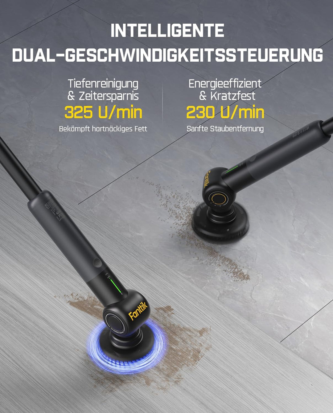 Fanttik Flip G9 Pro Elektrische Reinigungsbürste, VoltiPulse Motor, Dual-Speed, 6 Bürstenköpfe, Flex