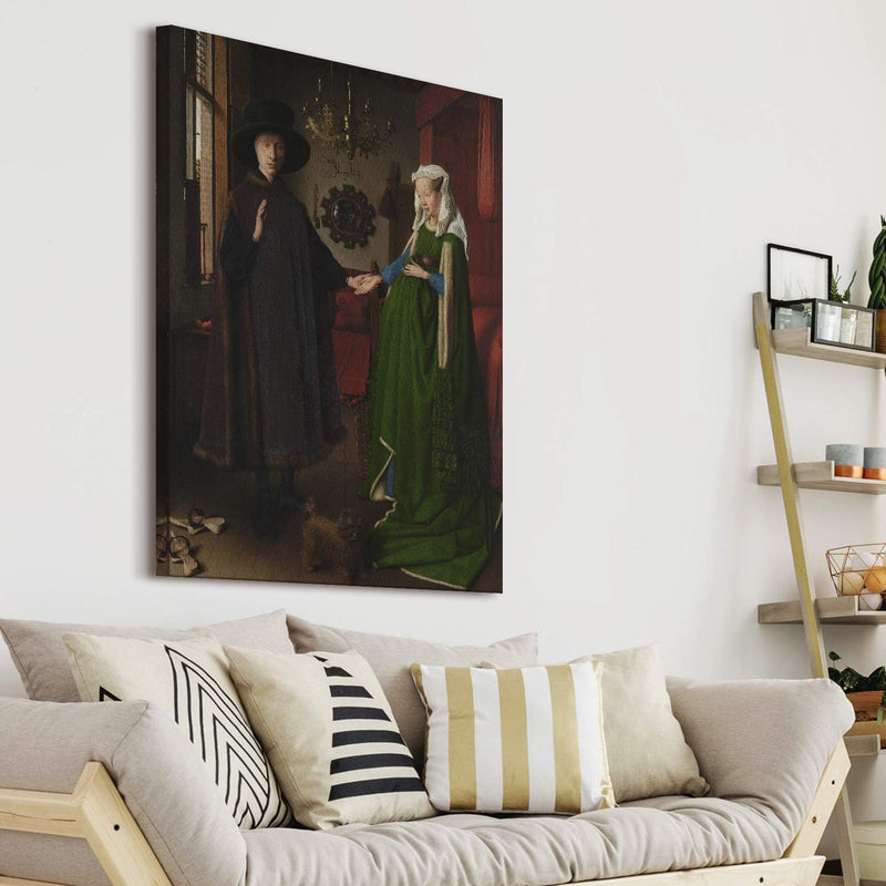 PICANOVA – Jan van Eyck – The Arnolfini Portrait 75x100cm – Bild auf Leinwand – Premium Kunstdruck A