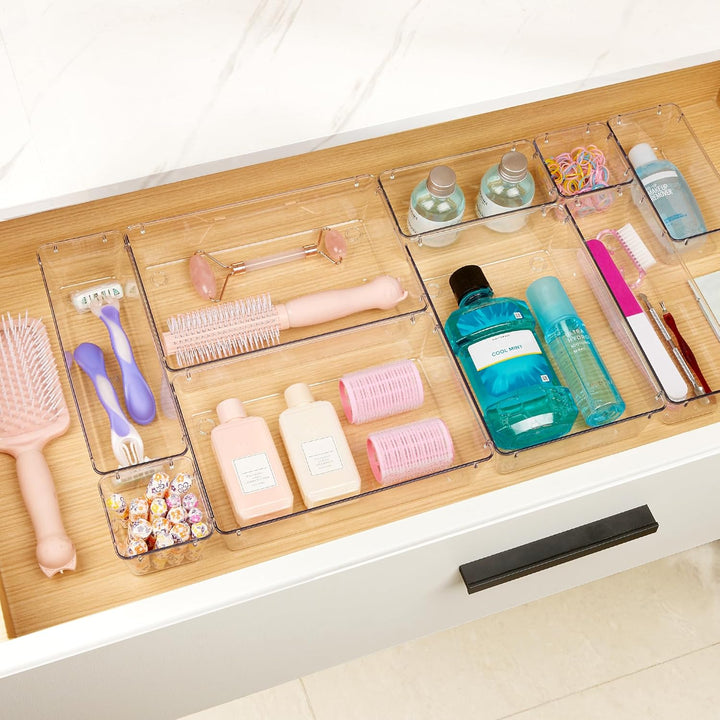 Vtopmart 9 Stücke Schubladen Organizer mit 4 Grössen, Schminktisch Organizer für Küchen, Badezimmer,