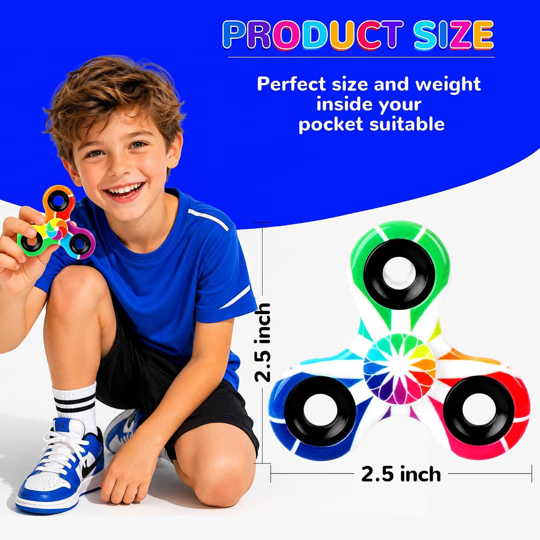 SCIONE 12er Pack Fidget Spinner Geometrisch (6,3 cm), Moderne Fingerkreisel für Konzentration &amp; Ruhe