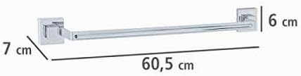 WENKO Vacuum-Loc Wand Handtuchhalter Quadro, Bad Handtuchstange, Befestigen ohne Bohren, Rostfreier