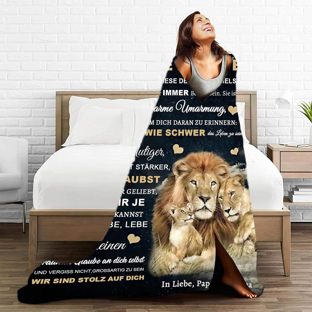 Personalisierte Decke Geschenk für Tochter Von Eltern, Kuscheldecke Flauschige An Unsere Tochter Von