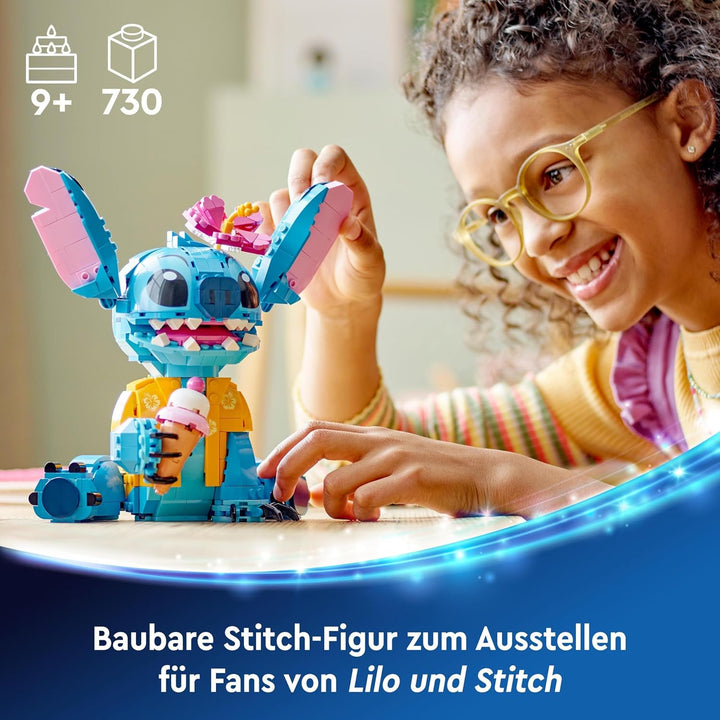 LEGO | Disney 43249 Stitch, Jeu de Construction pour Enfants, Cornet de Glace et Figurine Single, Si