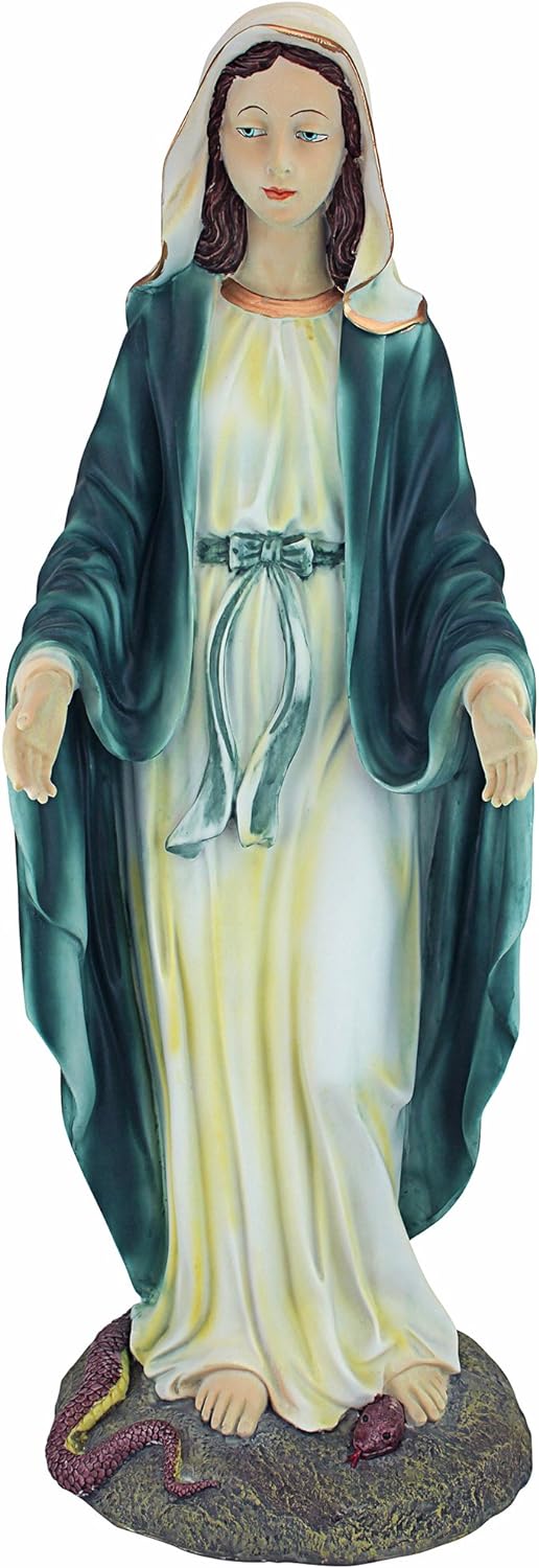 Design Toscano Jungfrau Maria, die Gottesmutter der Unbefleckten Empfängnis Religiöse Gartenstatue,