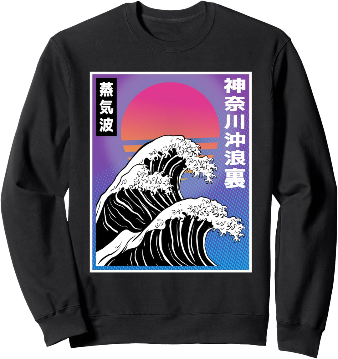 Kanagawa Wave Japanischer Stil Japanische Kunst Vaporwave Ästhetik Sweatshirt