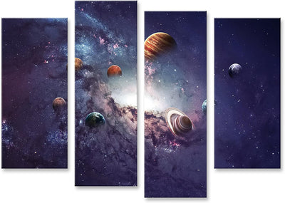 Bild auf Leinwand Planeten des Sonnensystems Wandbild Poster Kunstdruck Bilder Format: 130x80cm - 4