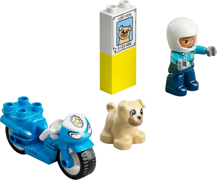 LEGO 10967 DUPLO Polizeimotorrad, Polizei-Spielzeug für Kleinkinder ab 2 Jahre, ideales Motorikspiel