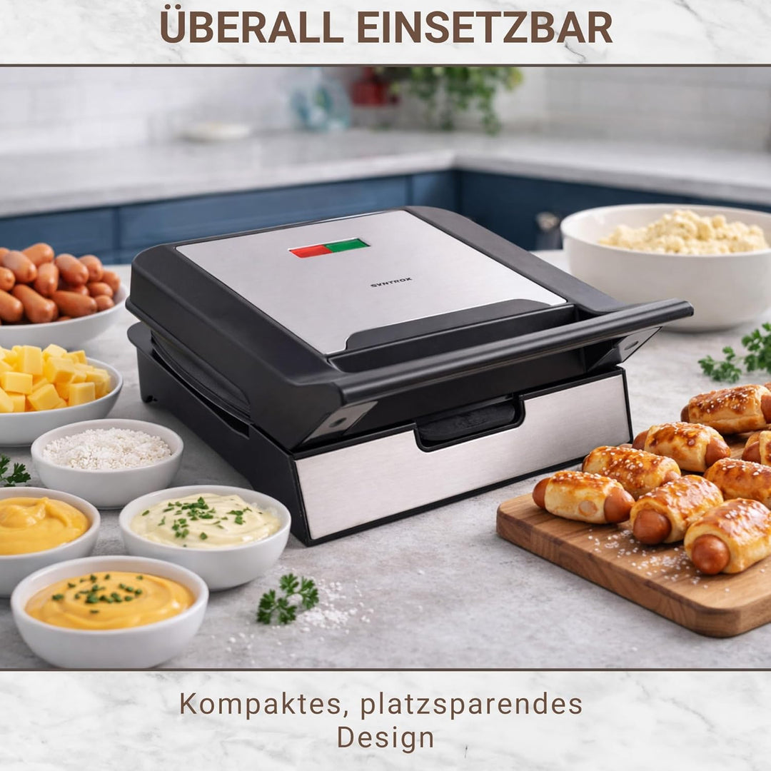 Syntrox Germany Brezel Nugget Maker MM-1400W mit herausnehmbaren Backplatten