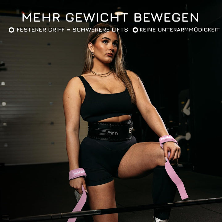 BREAKING LIMITS Zughilfen & Handgelenkbandagen für Krafttraining, Gewichtheben, Bodybuilding, Fitnes