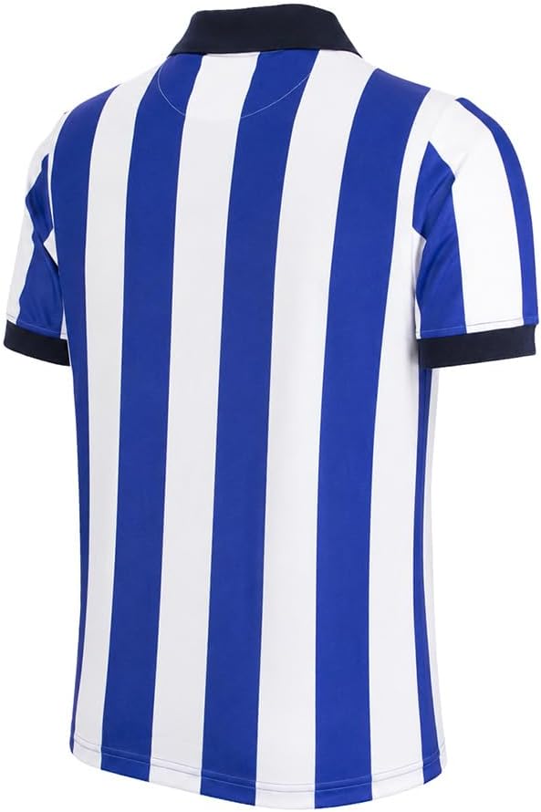 COPA Herren T-Shirt mit Retro-Fussballkragen XXL White - Blue, XXL White - Blue