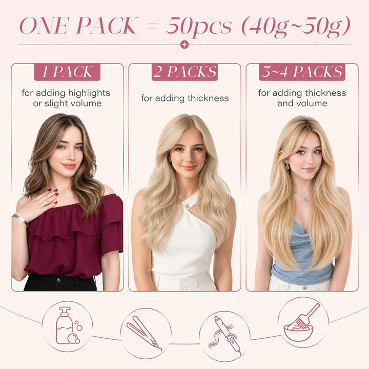 Elailite Bonding Extensions Echthaar Keratin U-Tip Haarverlängerung 100% Menschenhaar 1g/Strähne 16&