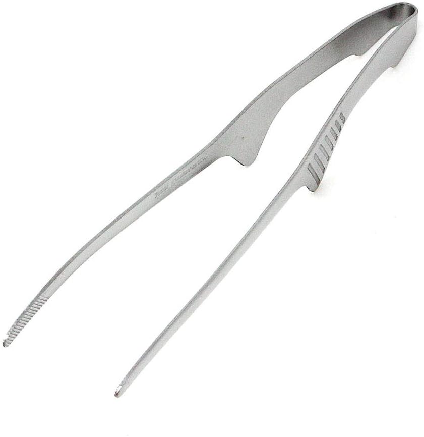 Todai Yakiniku Grillzange aus Edelstahl, rutschfest, silberfarben, 24 cm, Silberfarben
