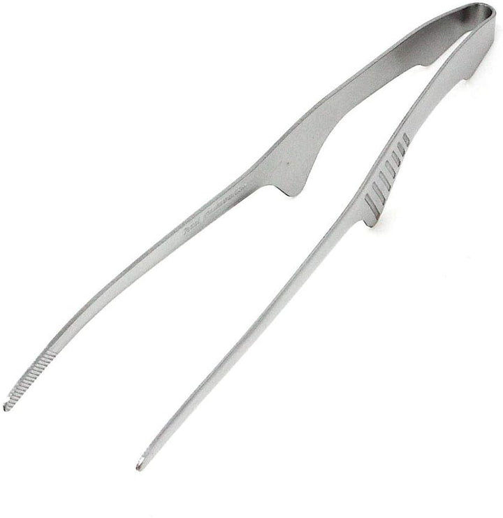 Todai Yakiniku Grillzange aus Edelstahl, rutschfest, silberfarben, 24 cm, Silberfarben