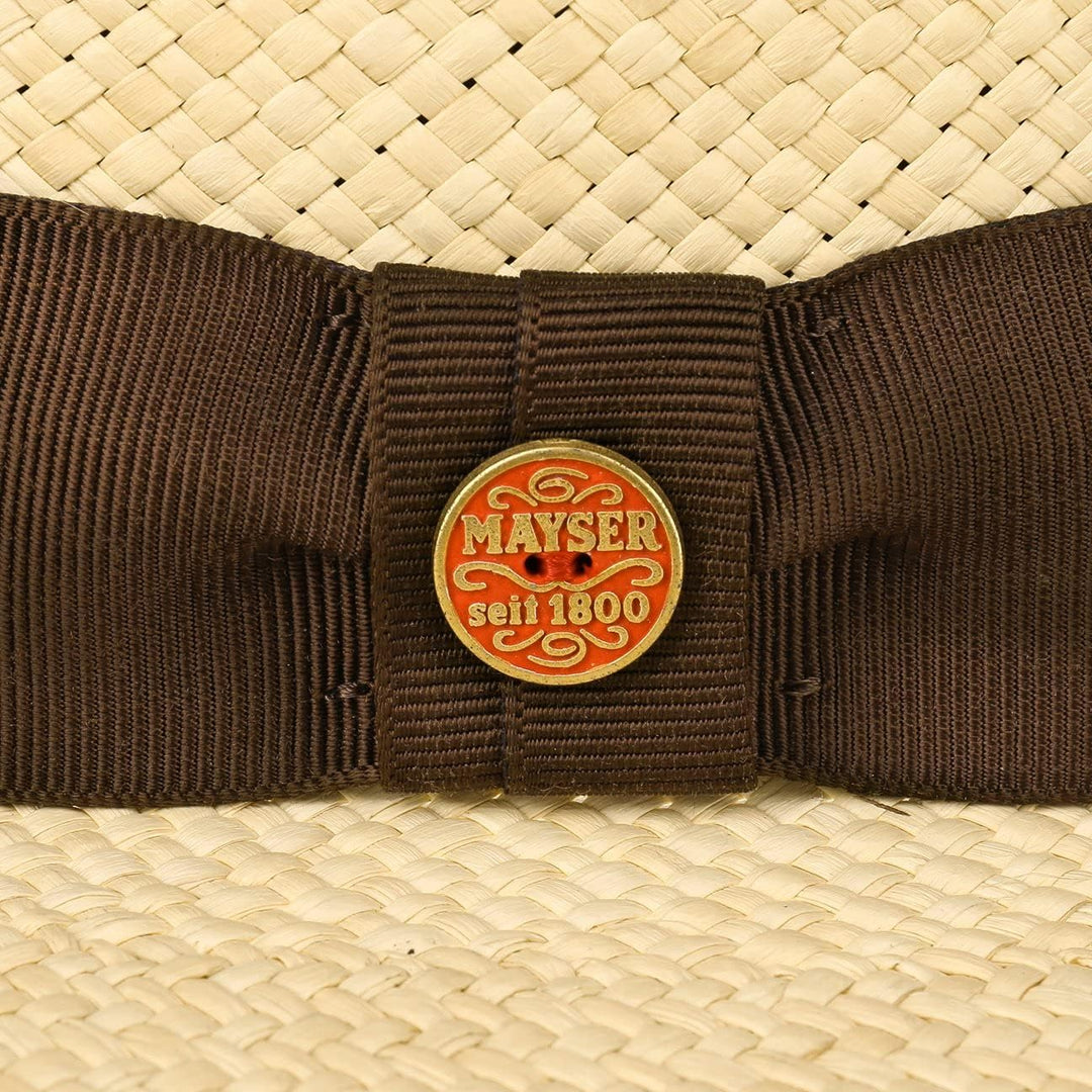 Mayser Brown Menton Panamahut Herren - Made in The EU UV-Schutz Sonnenhut Sun mit Ripsband Frühling-