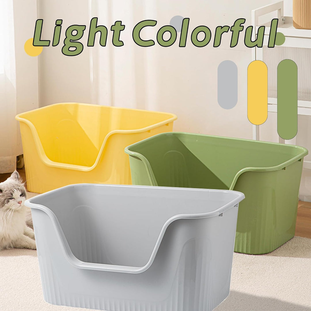 Vealind Offen Katzenklo XL, Katzentoilette Hoher Rand, 55x40x26cm Gross Katzenklo, katzentoiletten E