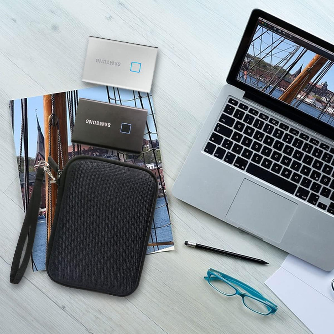 co2CREA Harttasche 2-in-1 für Samsung T7 Touch / T7 Portable SSD 500GB 1TB 2TB, Schutzhülle Aufbewah