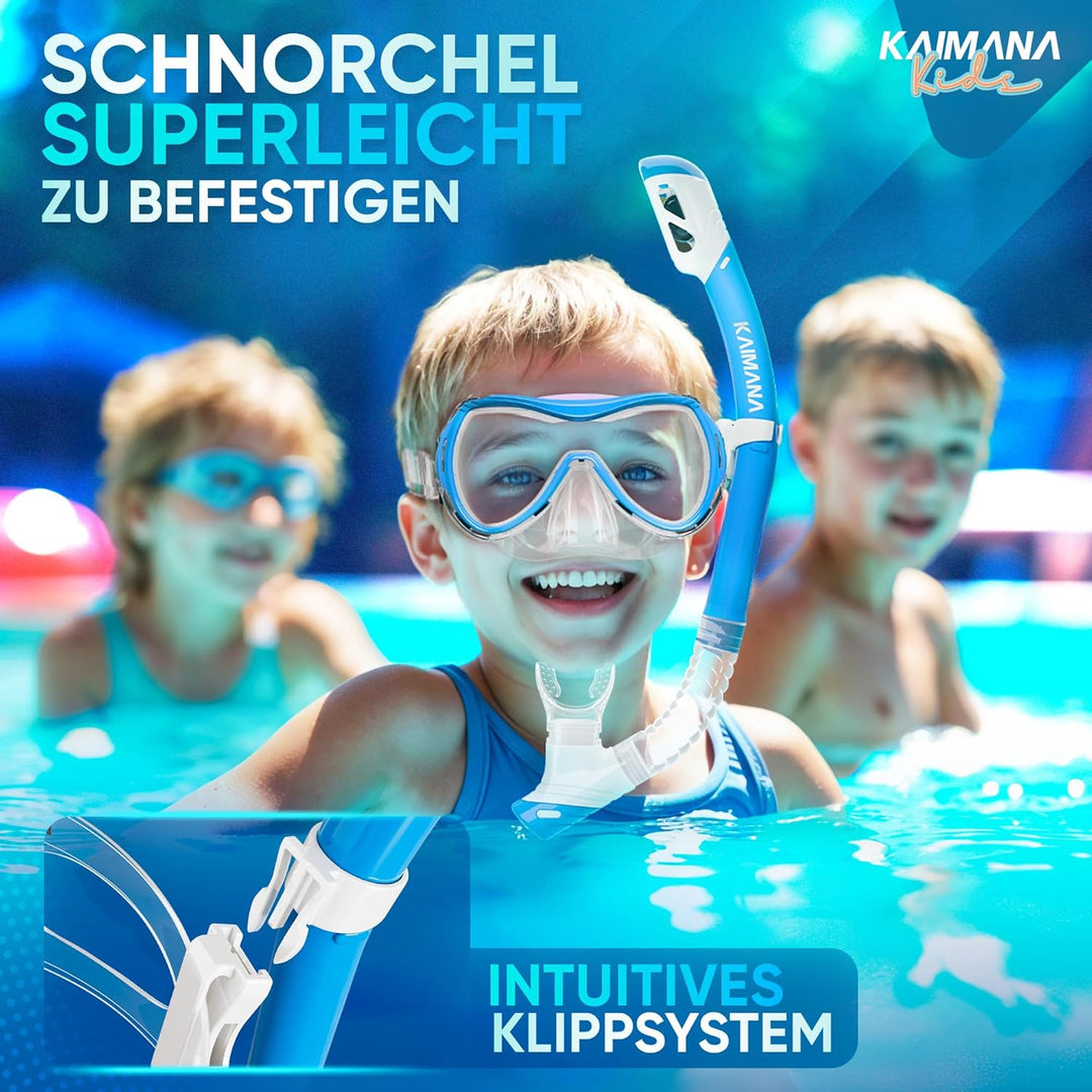 Das Neue KAIMANA® SeaExplorer Schnorchelset Kinder + Tragetasche, Taucherbrille mit Schnorchel, Tauc