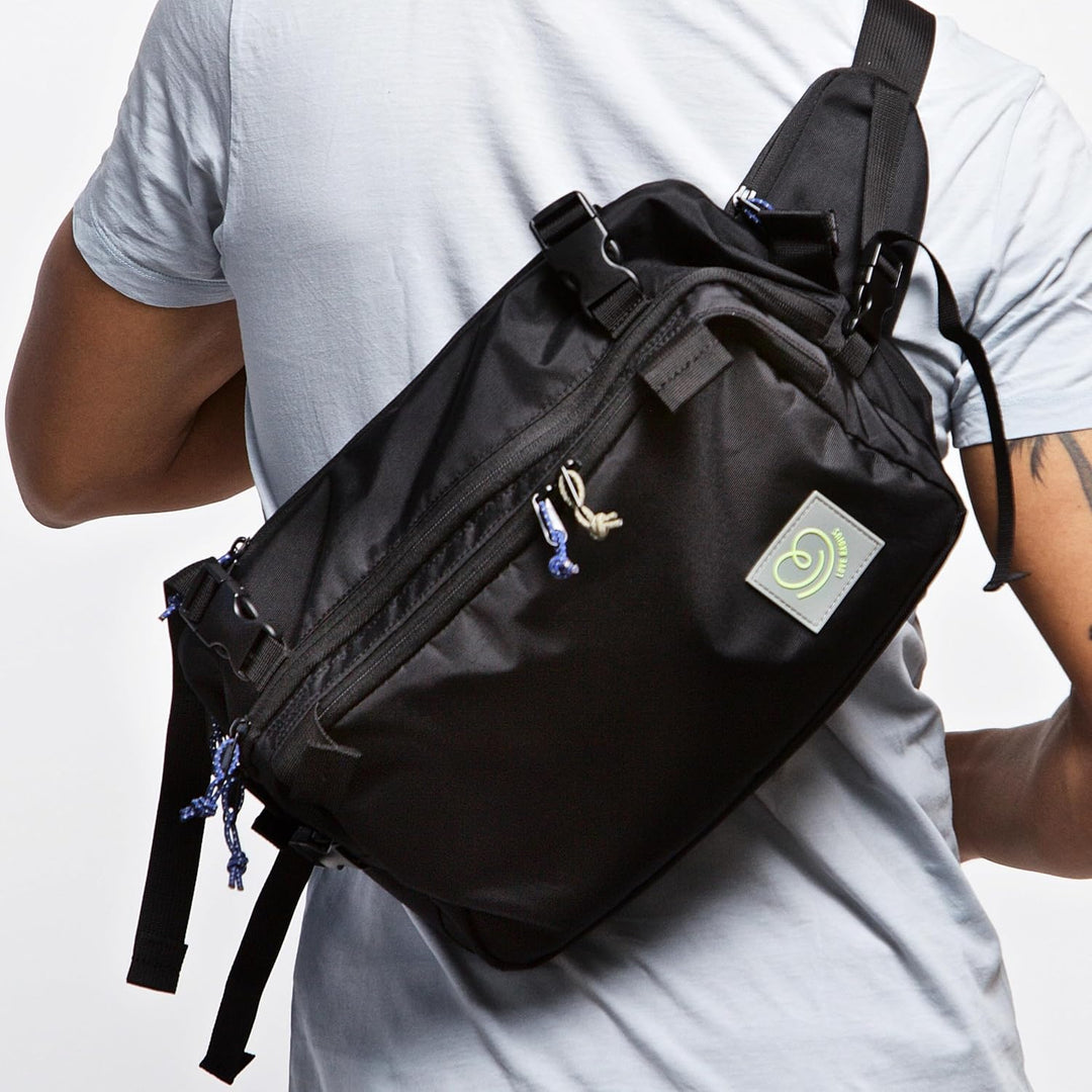 CaravanBag Pack Ultimate – Schwarz | Wickeltasche – Babytrage Hüftgurt – Kinderwagen- und Babytrage