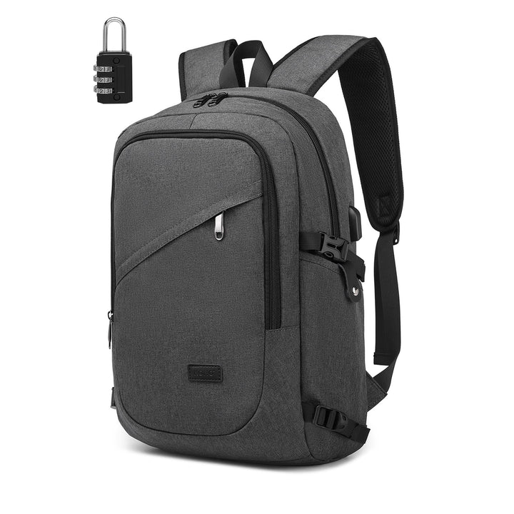KONO Rucksack Herren, Laptop Rucksack 15,6 Zoll Anti-Diebstahl mit USB-Ladeanschluss, Schulrucksack
