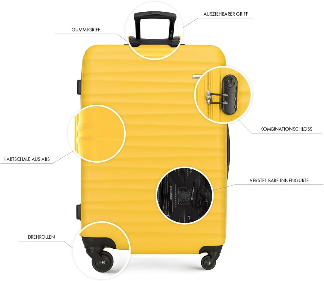 WITTCHEN Reisekoffer 4er Koffer-Set Rollkoffer Trolley Handgepäck Gepäck Reisekoffer Set Hartschale