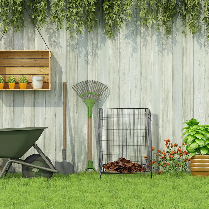 Relaxdays Komposter Metall, HBT: 68 x 46 x 46 cm, Bodengitter und Füsse, für Gartenabfall, Kompostgi