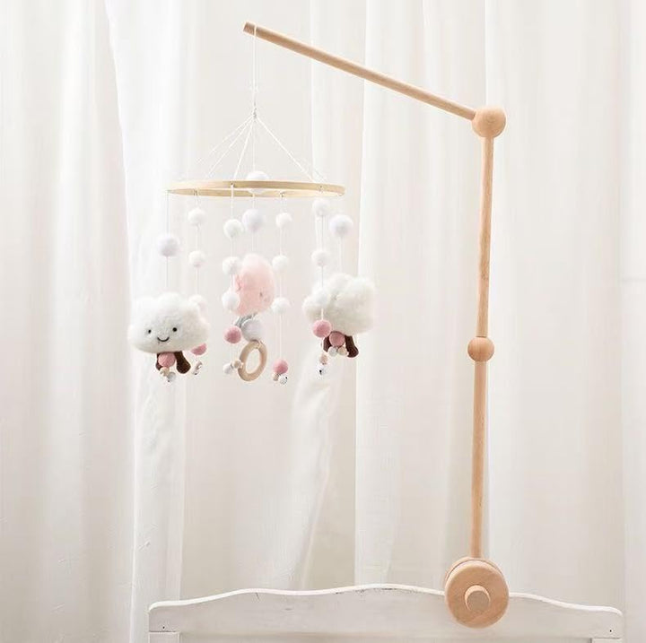 PandaEar Mobile Halterung aus Holz für Babybett & Wickeltisch – Mobile Arm aus Buchenholz mit rutsch