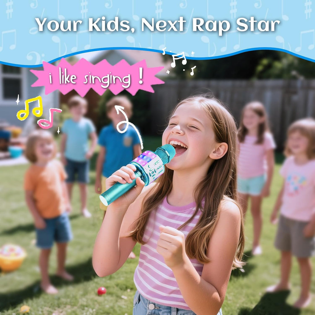 BONAOK Magic Sing Karaoke Mikrofon, Bluetooth Mikrofon Karaoke Kinder, 4 in 1 Sing Microphone, Draht