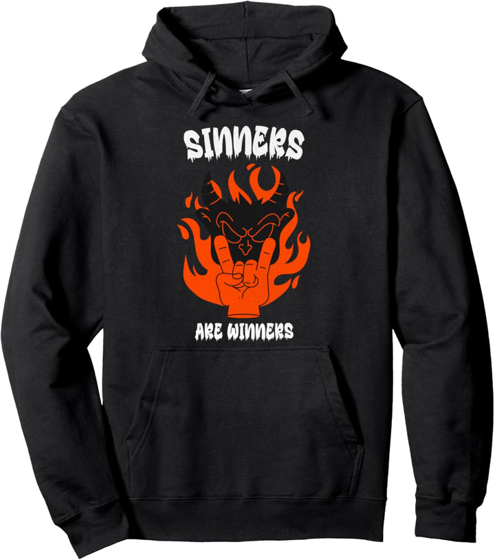 Sünder sind Gewinner Satanic Pin-Up Teufel Satan Pullover Hoodie